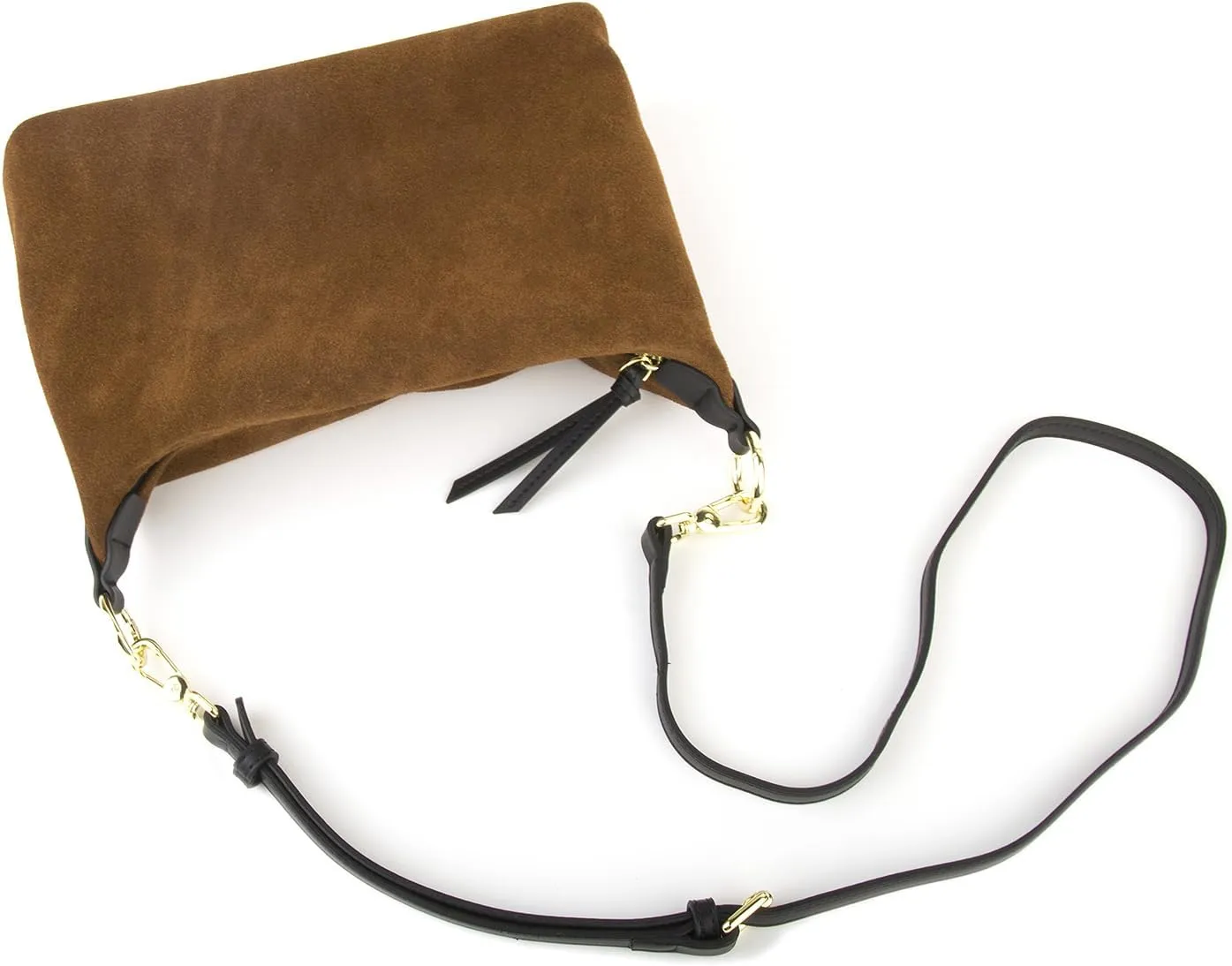 Slouchy Brown Suede Crescent Hobo Bag for Women, Suede Trendy Shoulder Satchels Bag and Work Tote Bags for Women