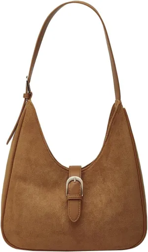 Slouchy Hobo Bags Women Retro Suede Underarm Shoulder Bag Crossbody Purse Crescent Satchels Top-Handle Tote Handbag 2024