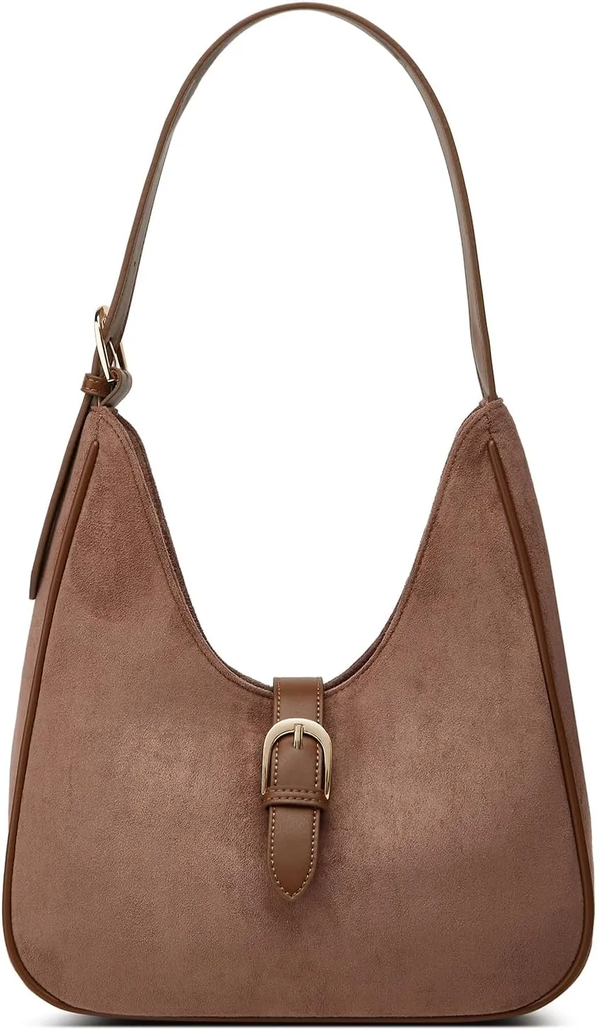 Slouchy Hobo Bags Women Retro Suede Underarm Shoulder Bag Crossbody Purse Crescent Satchels Top-Handle Tote Handbag 2024