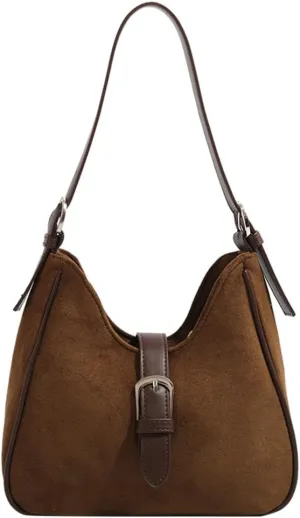 Slouchy Hobo Bags Women Retro Suede Underarm Shoulder Bag Crossbody Purse Crescent Satchels Top-Handle Tote Handbag 2024