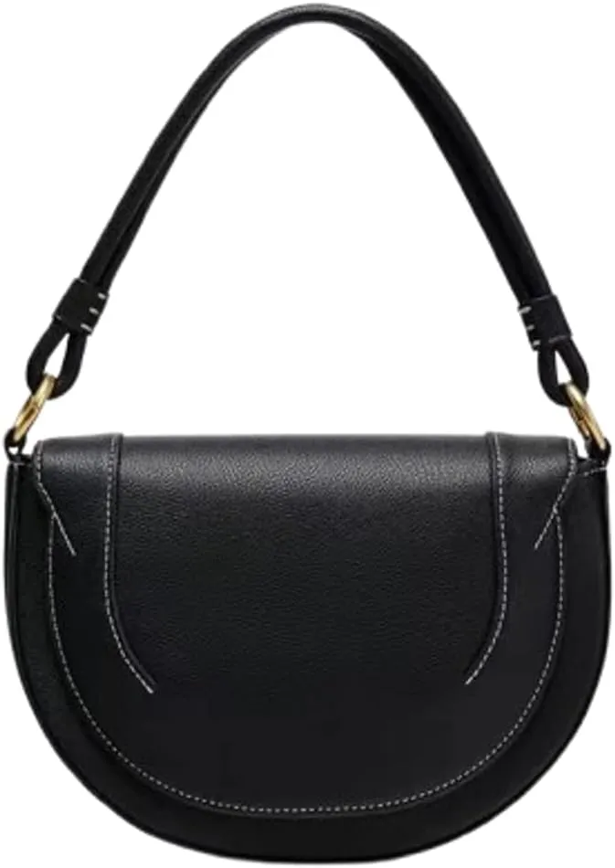Slouchy PU Leather Crescent Hobo Bags Women Trendy Saddle Crossbody Purse Satchels Shoulder Bag Top-handle Tote Handbag