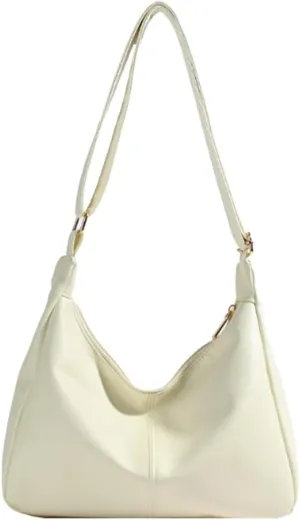 Slouchy PU Leather Hobo Bags Women Trendy Underarm Shoulder Bag Cute Crescent Crossbody Purse Retro Satchel Tote Handbag