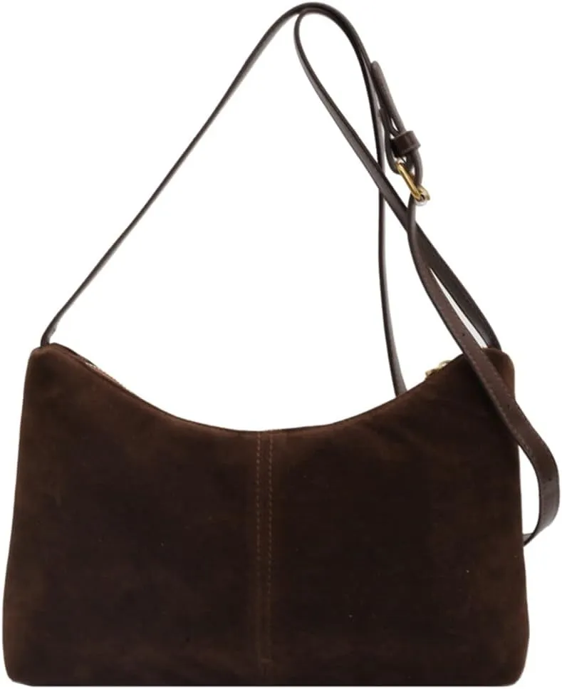Slouchy Suede Bucket Bag Women Crescent Hobo Bags Satchels Underarm Shoulder Bag Crossbody Purse Travel Tote Handbag