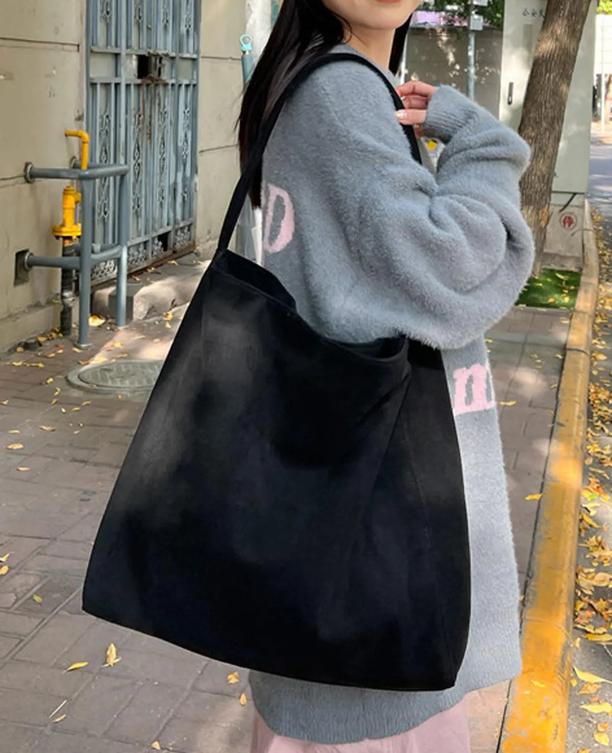 Slouchy Suede Hobo Bag for Women Large Tote Shoulder Bags Carryall Travel Work Handbag Purse Fall Winter