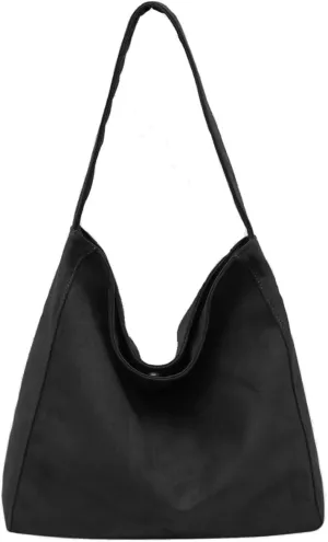 Slouchy Suede Hobo Bag for Women Large Tote Shoulder Bags Carryall Travel Work Handbag Purse Fall Winter