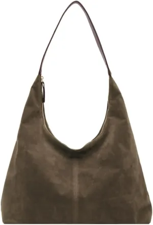 Slouchy Suede Shoulder Bags For Women Underarm Bag Womens Tote Bag Work Purses Crescent Bag Suede Handbag Travel Winter Fall