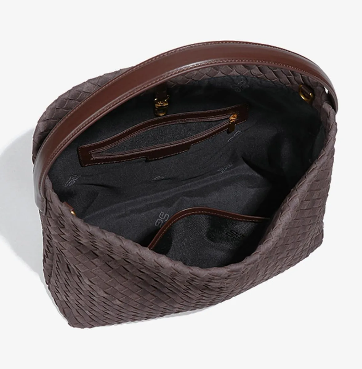 Slouchy Suede Woven Hobo Bags Women Trendy Suede Purse Crossbody Crescent Shoulder Satchel Bag Top Handle Tote Handbag