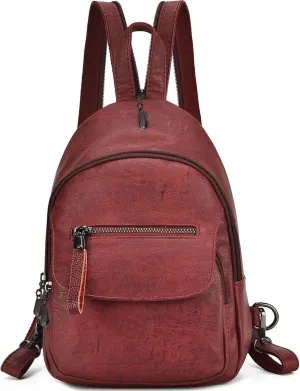 Small Backpack Purse for Women Fashion PU Leather Backpack Convertible Ladies Sling Bag