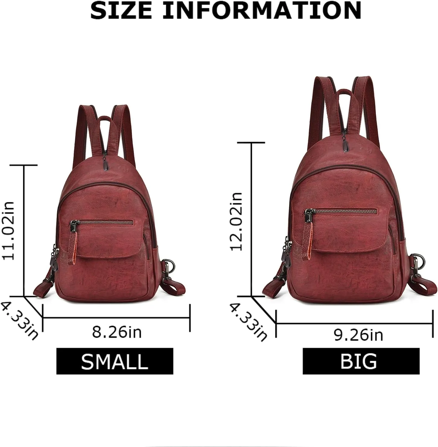 Small Backpack Purse for Women Fashion PU Leather Backpack Convertible Ladies Sling Bag