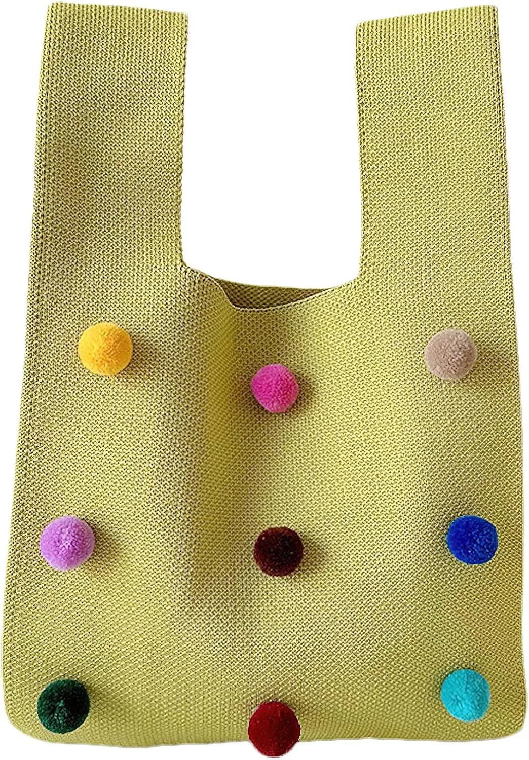 Small Crochet Tote Bag for Women Knitted Wristlet Handbag Purse Sleeve-Knot-Pouch