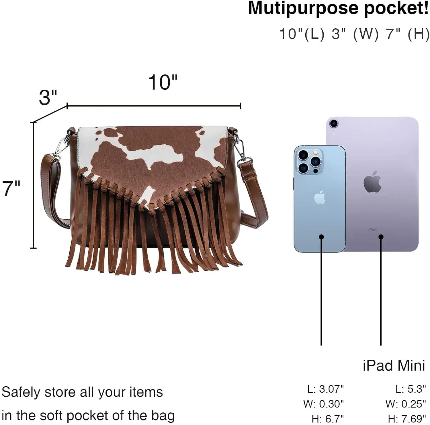 Small Crossbody Bags for Women Crossbody Handbag Fringe Purse Tassel Shoulder Bag Turquoise Concho Wallet