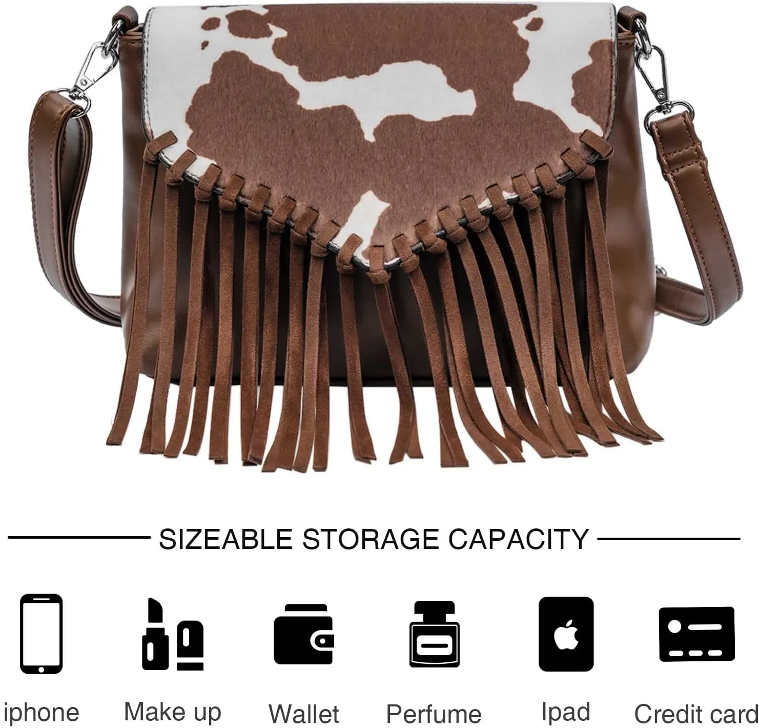 Small Crossbody Bags for Women Crossbody Handbag Fringe Purse Tassel Shoulder Bag Turquoise Concho Wallet