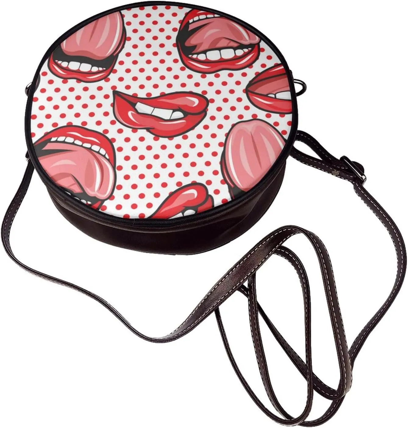 Small Crossbody Bags for Women Round Purses PU Leather Shoulder Bag with Adjustable Strap