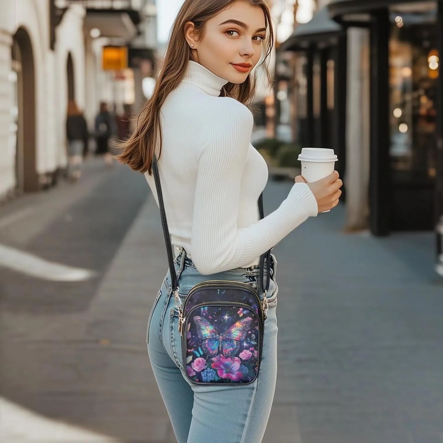 Small Crossbody Purses for Women PU Leather Designer Cell Phone Bag Wallet Purses Adjustable Strap for Travel
