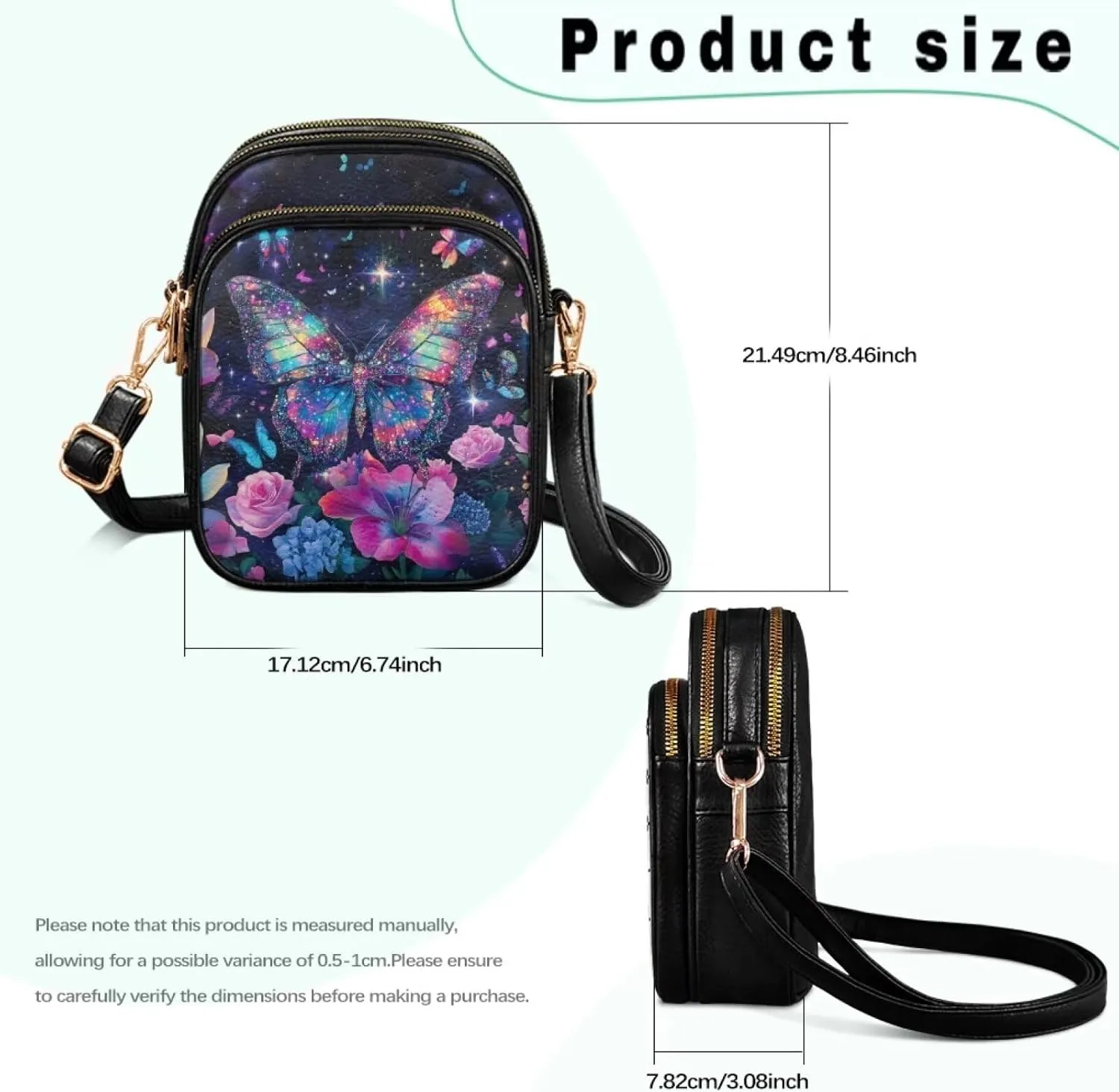Small Crossbody Purses for Women PU Leather Designer Cell Phone Bag Wallet Purses Adjustable Strap for Travel
