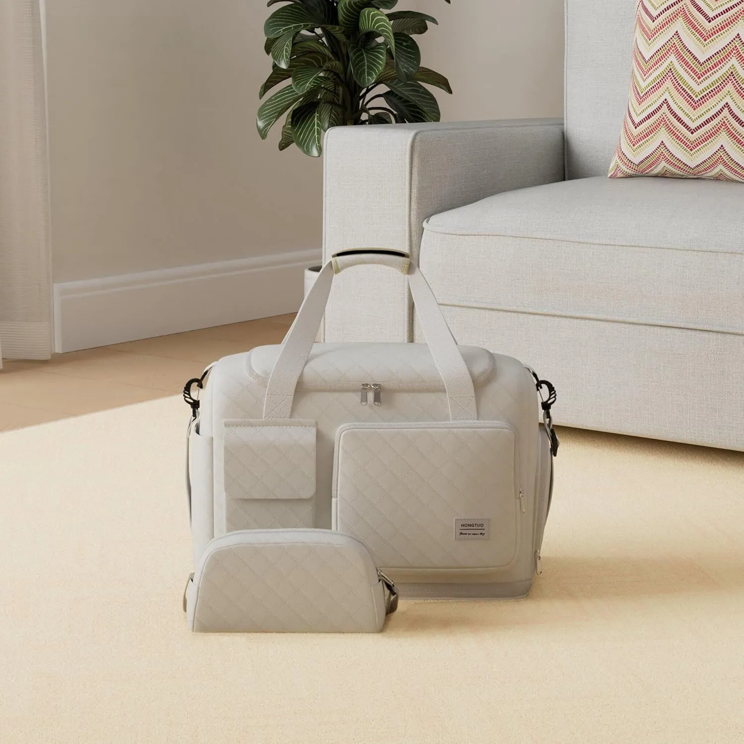Small Gym Bag for Women, Travel Duffle Bag Carry On Weekender Bag with Shoe Compartment