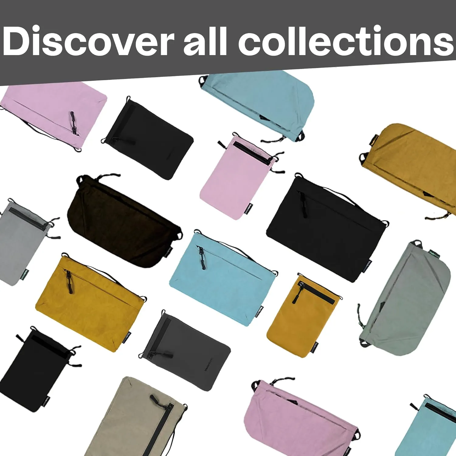 Small Nylon Crossbody Bags for Women Men, Foldable Lightweight Sacoche with Zippers Sling Bag with Adjustable Strap