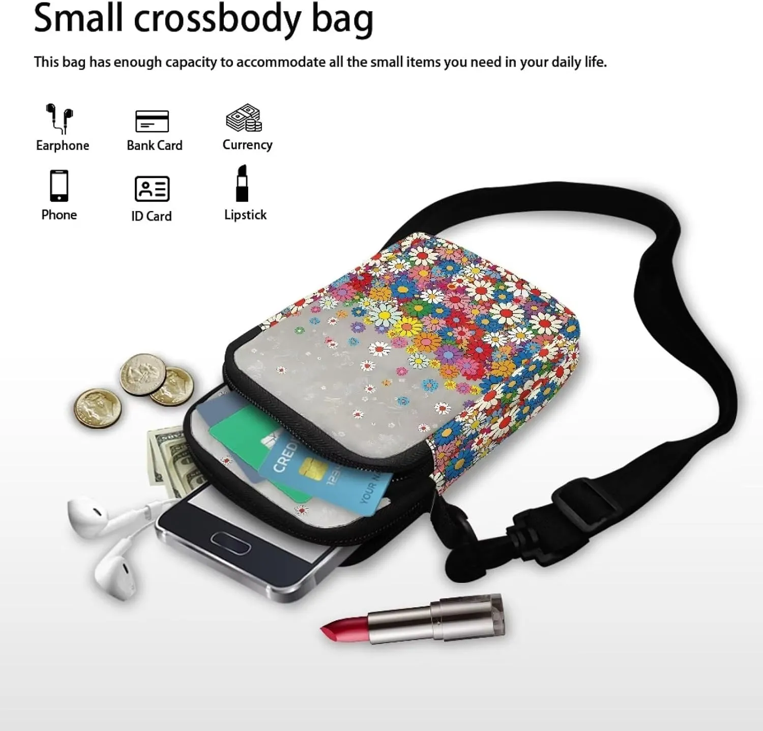Small Sling Bag Crossbody Bags for Women Men Anti Theft