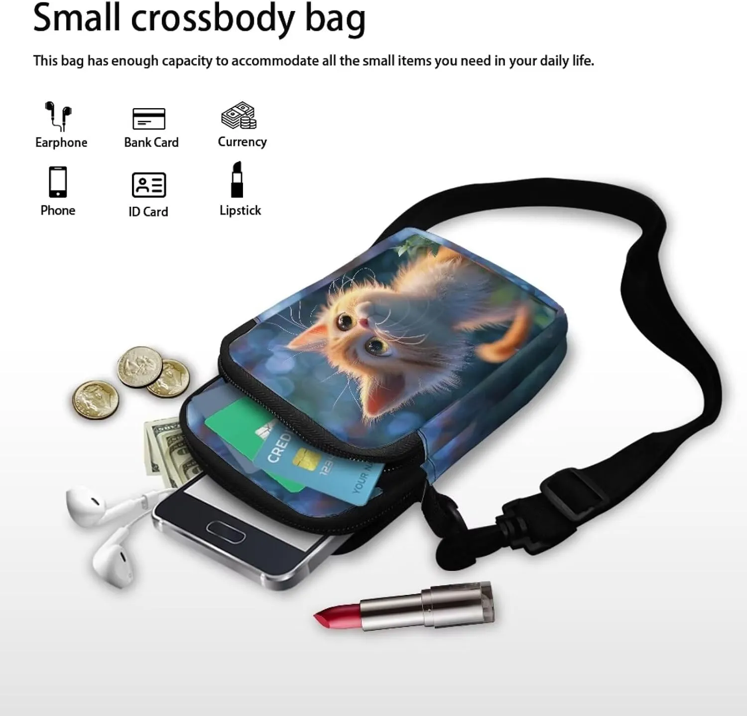 Small Sling Bag Crossbody Bags for Women Men Anti Theft