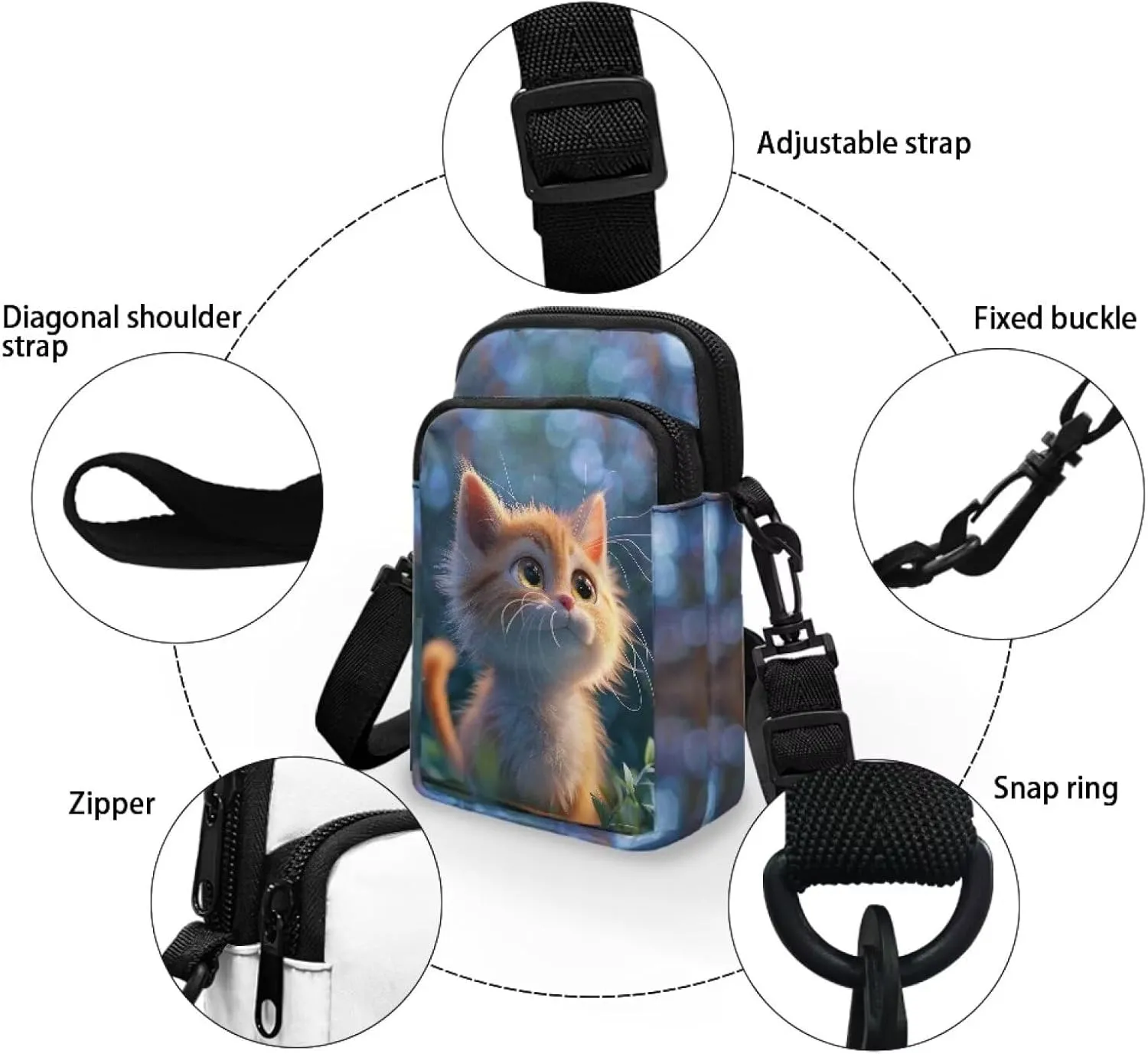 Small Sling Bag Crossbody Bags for Women Men Anti Theft