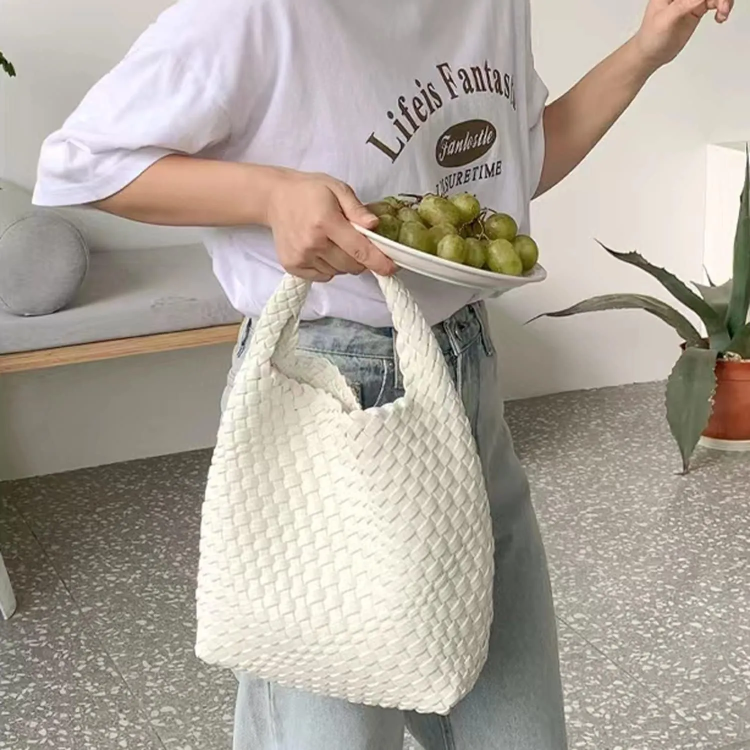 Small Woven Bags for Women Cute Hobo Tote Woven Handbag Mini Clutch Purse vegan leather Crossbody bags Shoulder Handmade Bag