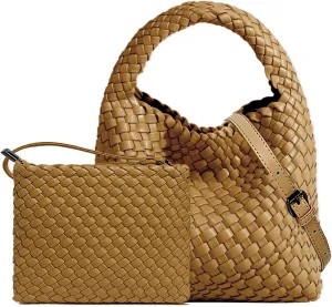 Small Woven Bags for Women Cute Hobo Tote Woven Handbag Mini Clutch Purse vegan leather Crossbody bags Shoulder Handmade Bag