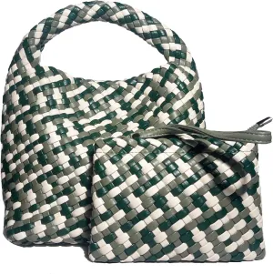 Small Woven Bags for Women Cute Hobo Tote Woven Handbag Mini Clutch Purse vegan leather Crossbody bags Shoulder Handmade Bag