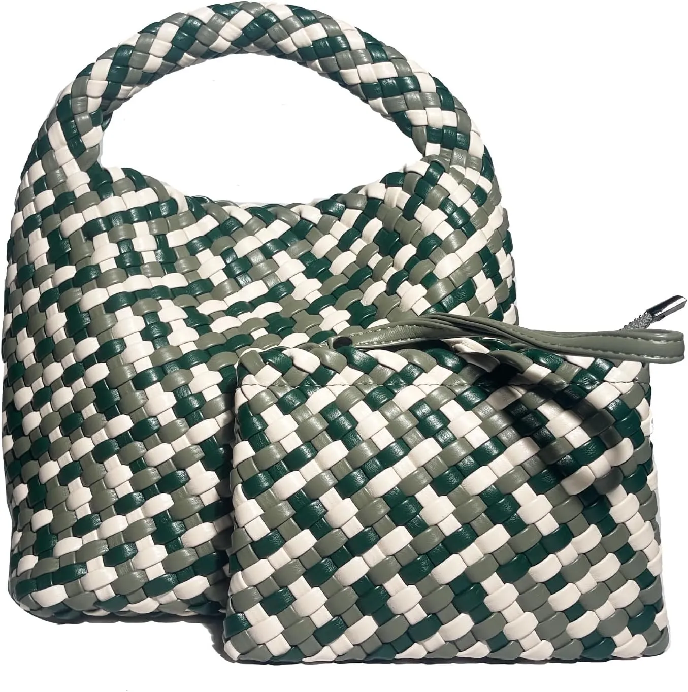 Small Woven Bags for Women Cute Hobo Tote Woven Handbag Mini Clutch Purse vegan leather Crossbody bags Shoulder Handmade Bag