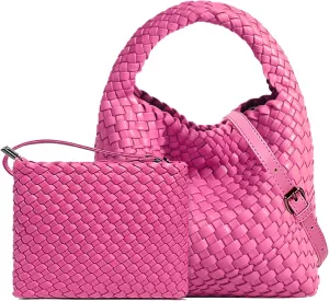 Small Woven Bags for Women Cute Hobo Tote Woven Handbag Mini Clutch Purse vegan leather Crossbody bags Shoulder Handmade Bag