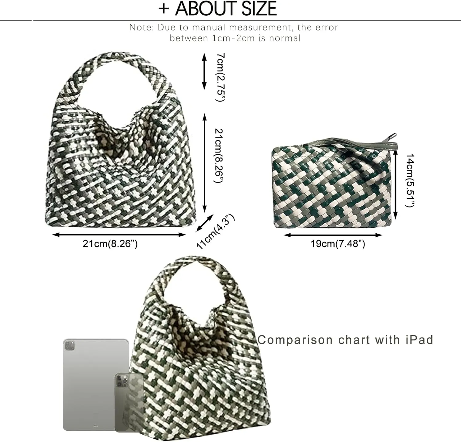Small Woven Bags for Women Cute Hobo Tote Woven Handbag Mini Clutch Purse vegan leather Crossbody bags Shoulder Handmade Bag