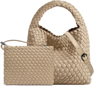 Small Woven Bags for Women Cute Hobo Tote Woven Handbag Mini Clutch Purse vegan leather Crossbody bags Shoulder Handmade Bag