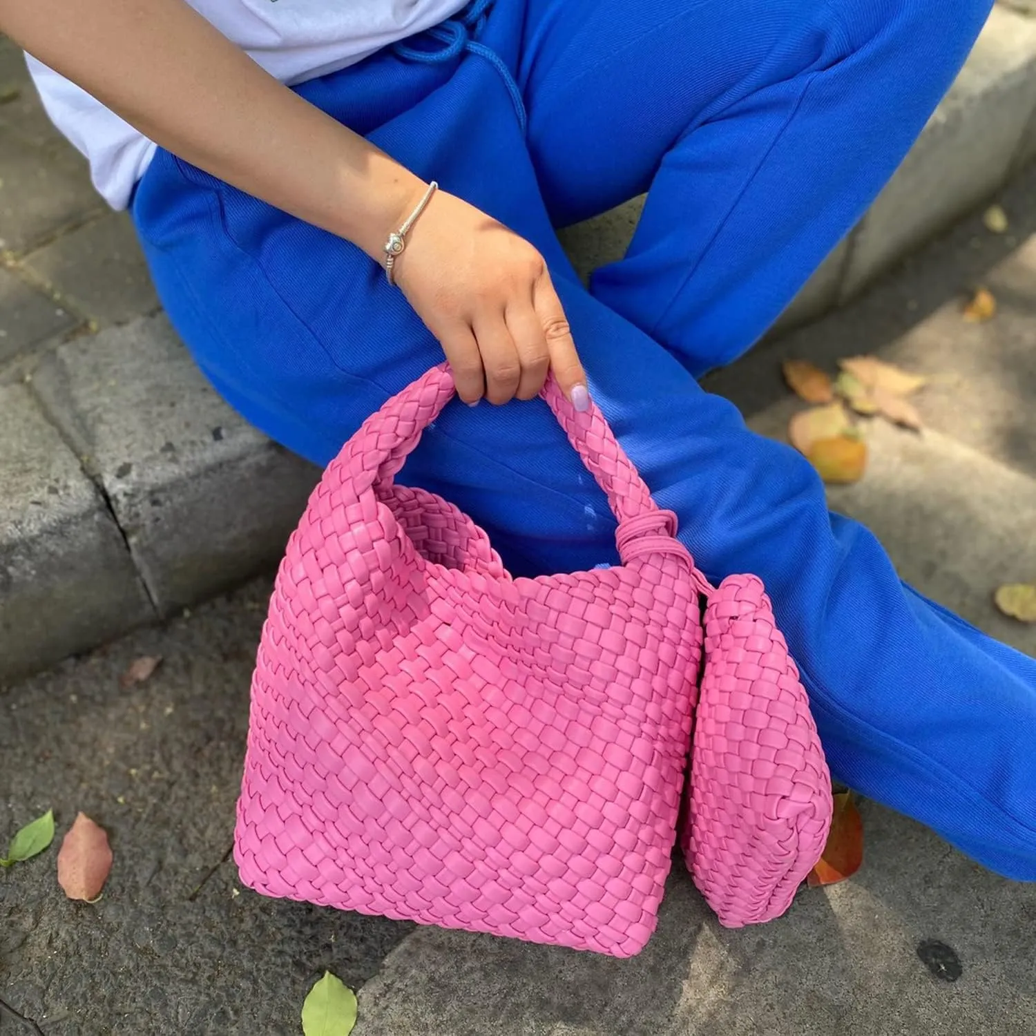 Small Woven Bags for Women Cute Hobo Tote Woven Handbag Mini Clutch Purse vegan leather Crossbody bags Shoulder Handmade Bag