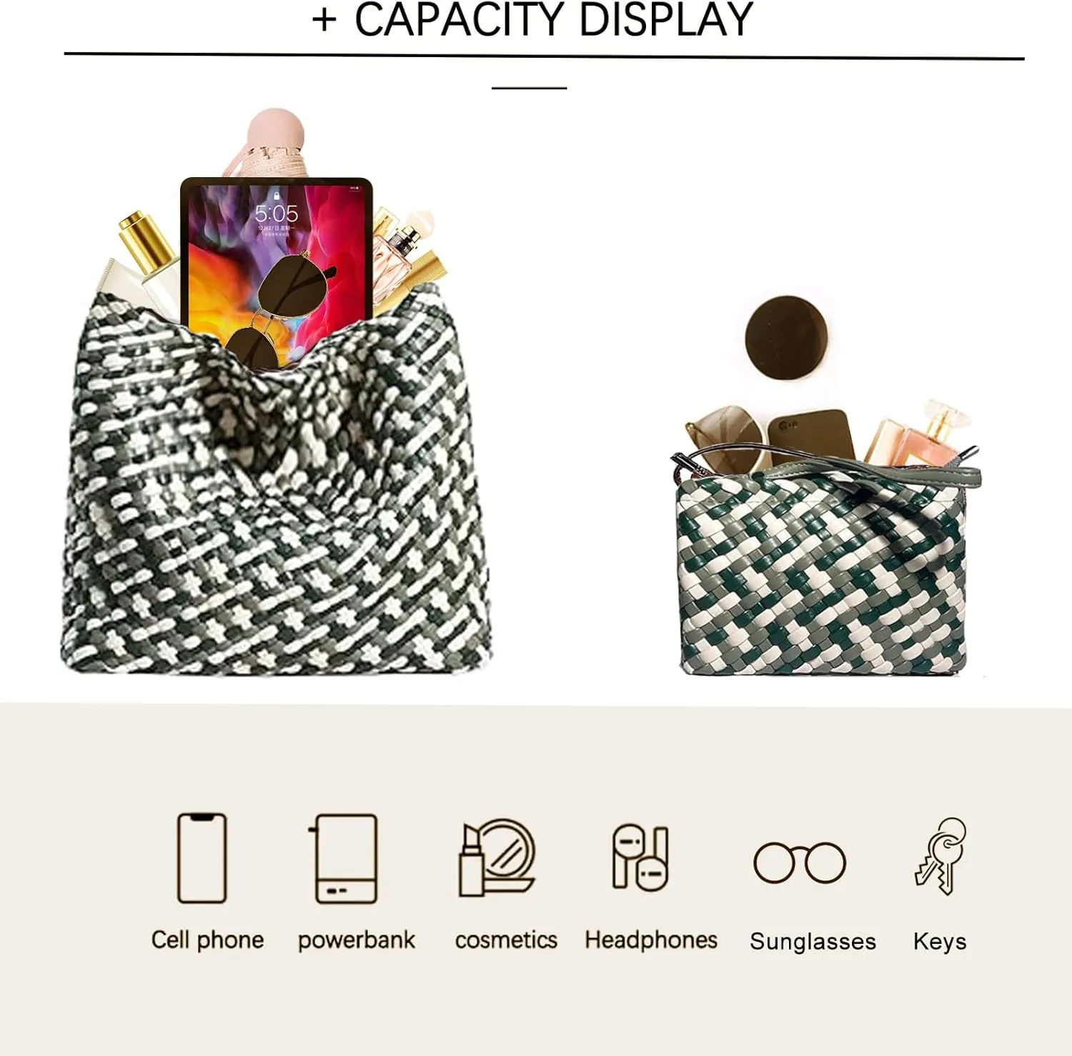 Small Woven Bags for Women Cute Hobo Tote Woven Handbag Mini Clutch Purse vegan leather Crossbody bags Shoulder Handmade Bag