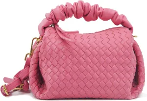 Small Woven Purses, Designer Crossbody Bags for Women Vegan Leather Bags Evening Woven Handbag Clutch