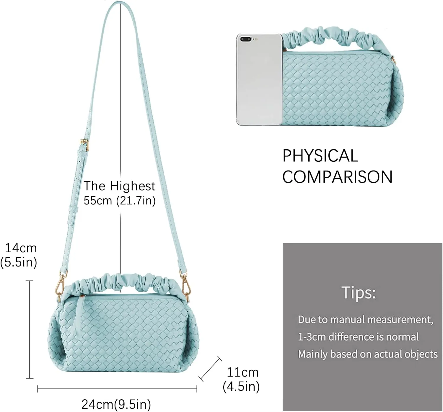 Small Woven Purses, Designer Crossbody Bags for Women Vegan Leather Bags Evening Woven Handbag Clutch