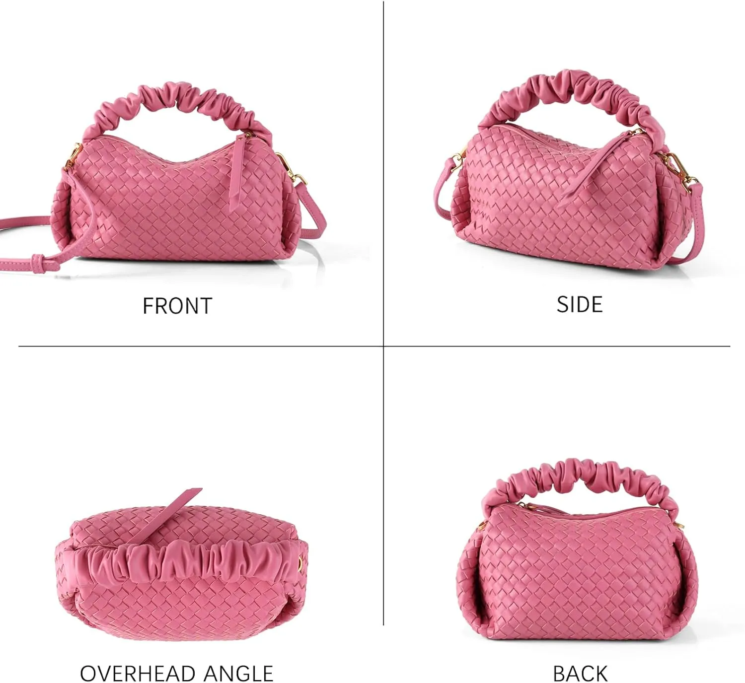 Small Woven Purses, Designer Crossbody Bags for Women Vegan Leather Bags Evening Woven Handbag Clutch