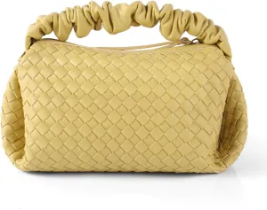 Small Woven Purses, Designer Crossbody Bags for Women Vegan Leather Bags Evening Woven Handbag Clutch