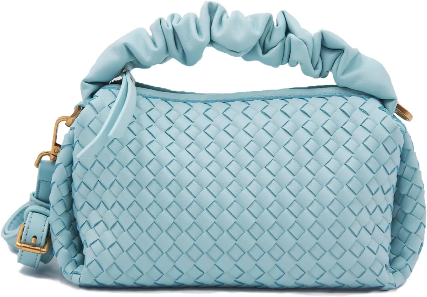 Small Woven Purses, Designer Crossbody Bags for Women Vegan Leather Bags Evening Woven Handbag Clutch