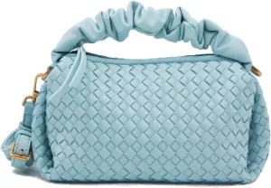 Small Woven Purses, Designer Crossbody Bags for Women Vegan Leather Bags Evening Woven Handbag Clutch
