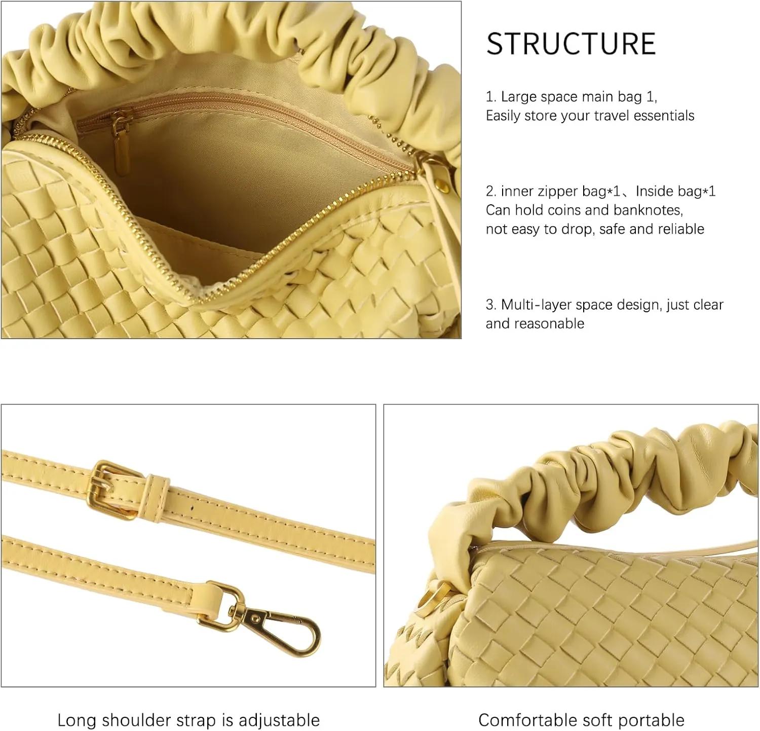 Small Woven Purses, Designer Crossbody Bags for Women Vegan Leather Bags Evening Woven Handbag Clutch