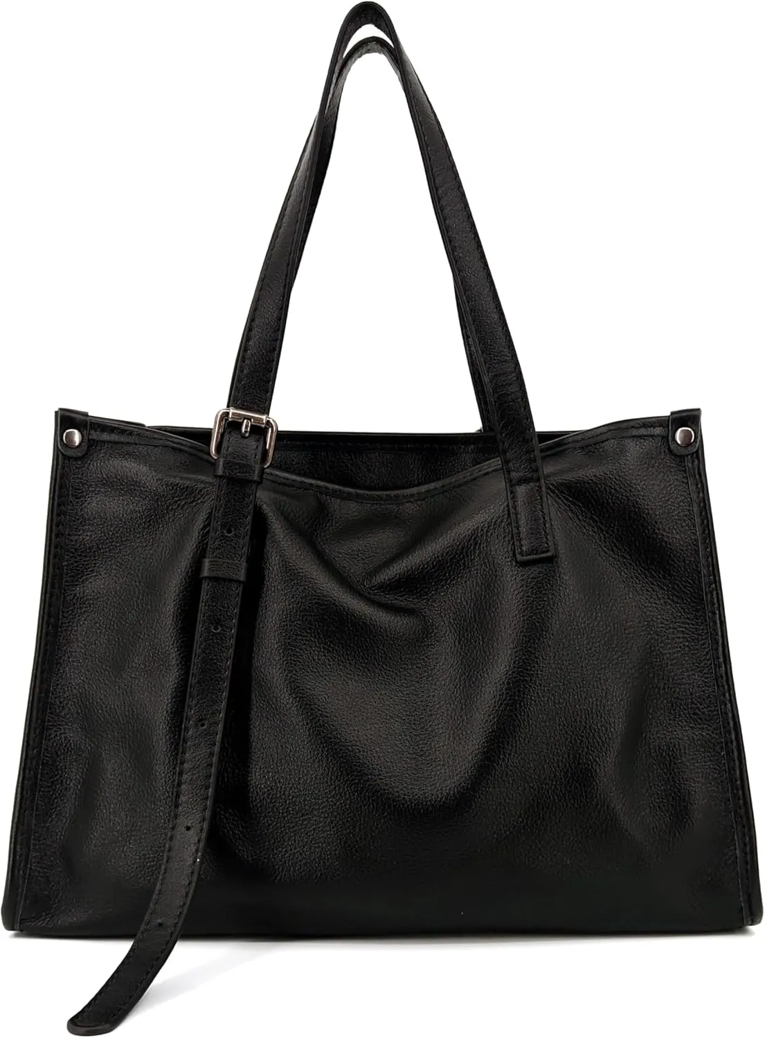 Soft Genuine Leather Tote Bags for Women,Adjustable Top Handle Satchel Purse,Small Shoulder Bag,Casual Work Bag with Zipper