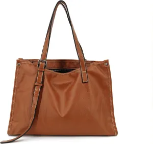 Soft Genuine Leather Tote Bags for Women,Adjustable Top Handle Satchel Purse,Small Shoulder Bag,Casual Work Bag with Zipper