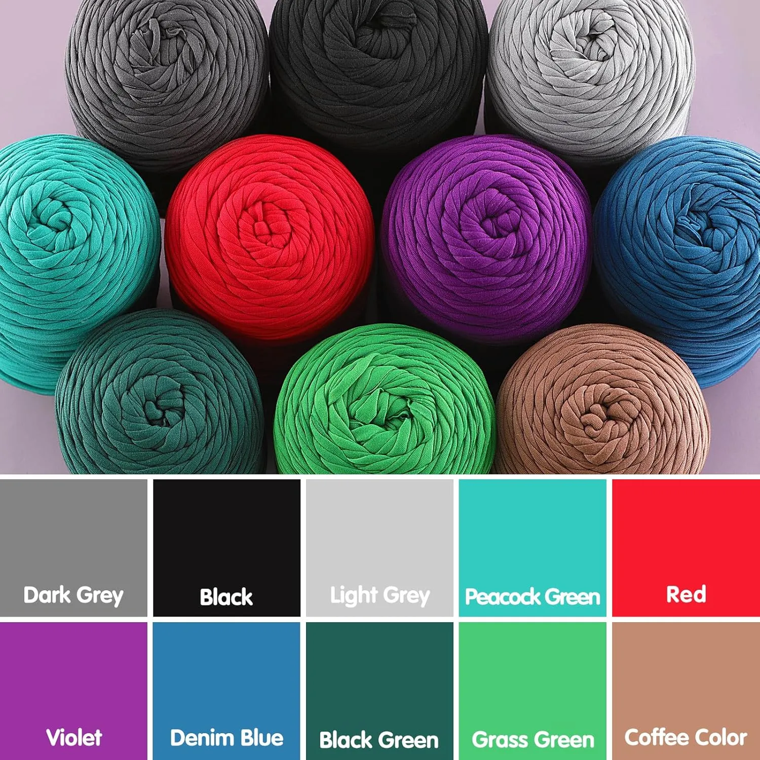 Soft Tshirt Yarn for Crochet, T Shirt Yarns for Crocheting Crafts, Bags, Basket, Coaster, T-Shirt Yarns Each Skein Yarn 14.1oz, 47.2yd (2, Light Lake Blue)