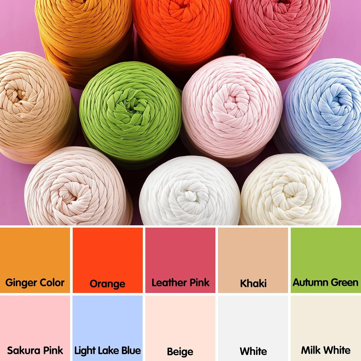 Soft Tshirt Yarn for Crochet, T Shirt Yarns for Crocheting Crafts, Bags, Basket, Coaster, T-Shirt Yarns Each Skein Yarn 14.1oz, 47.2yd (2, Light Lake Blue)