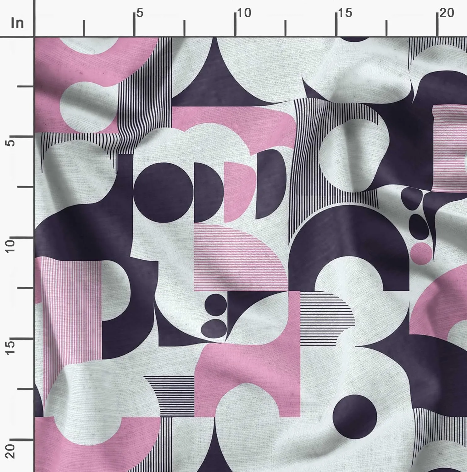 Soimoi Geometric Print - Multicolor, Canvas Fabric Material - 56 Inch Wide, 1 Yard, Unstitched Fabric for Upholstery, Bags, Workwear and Outdoor Gear.