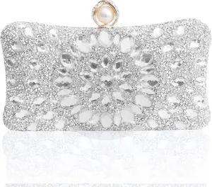 Sparkly Women's Evening Clutch Purses Rhinestone Bag Luxury Handbags For Weddings Formal Prom Party