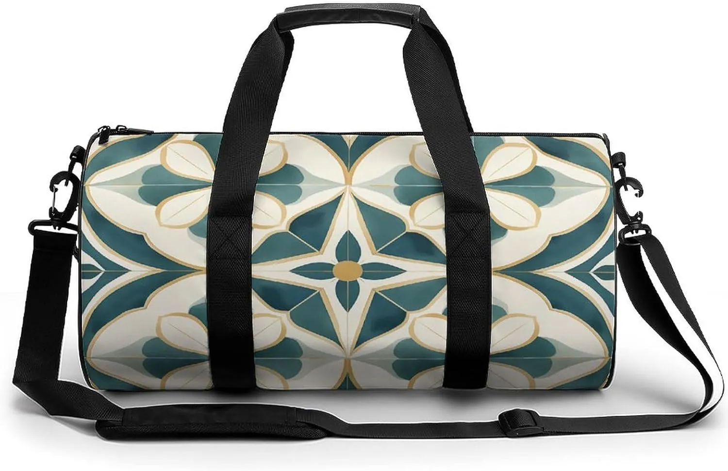 Sports Gym Bag for Women Men Travel Duffel Bag Tote Weekender Bag Geometric Design Pictures Carry on Overnight Bag for Travel Swimming Fitness Workout Sports Duffle Bag