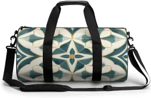 Sports Gym Bag for Women Men Travel Duffel Bag Tote Weekender Bag Geometric Design Pictures Carry on Overnight Bag for Travel Swimming Fitness Workout Sports Duffle Bag