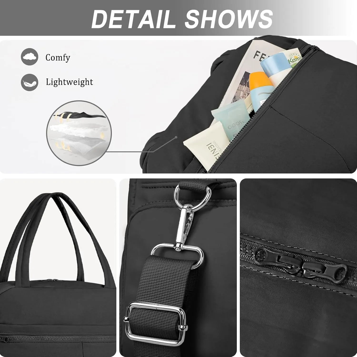 Sports Gym Bag for Women, Travel Duffle Bag with Shoe Compartment & Wet Pocket, Fitness Yoga Bag Weekender Overnight Bag Small