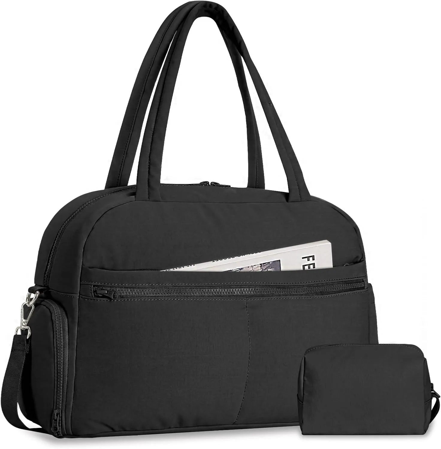 Sports Gym Bag for Women, Travel Duffle Bag with Shoe Compartment & Wet Pocket, Fitness Yoga Bag Weekender Overnight Bag Small